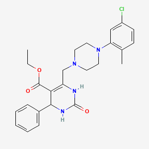 Ethyl 6-{[4-(5-chloro-2-methylphenyl)piperazin-1-yl]methyl}-2-oxo-4-phenyl-1,2,3,4-tetrahydropyrimidine-5-carboxylate