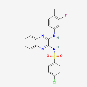 4-chloro-N-{3-[(3-fluoro-4-methylphenyl)amino]quinoxalin-2-yl}benzenesulfonamide