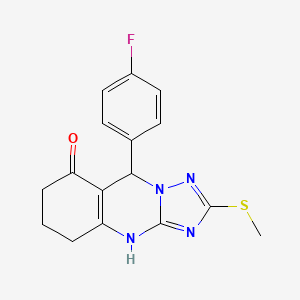 9-(4-fluorophenyl)-2-(methylsulfanyl)-5,6,7,9-tetrahydro[1,2,4]triazolo[5,1-b]quinazolin-8(4H)-one