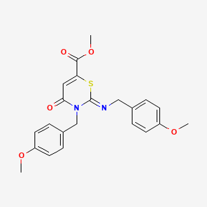 molecular formula C22H22N2O5S B11422629 methyl (2Z)-3-(4-methoxybenzyl)-2-[(4-methoxybenzyl)imino]-4-oxo-3,4-dihydro-2H-1,3-thiazine-6-carboxylate 