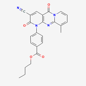 butyl 4-(5-cyano-11-methyl-2,6-dioxo-1,7,9-triazatricyclo[8.4.0.03,8]tetradeca-3(8),4,9,11,13-pentaen-7-yl)benzoate