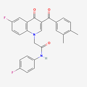 2-(3-(3,4-dimethylbenzoyl)-6-fluoro-4-oxoquinolin-1(4H)-yl)-N-(4-fluorophenyl)acetamide