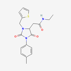 N-ethyl-2-[1-(4-methylphenyl)-2,5-dioxo-3-(thiophen-2-ylmethyl)imidazolidin-4-yl]acetamide