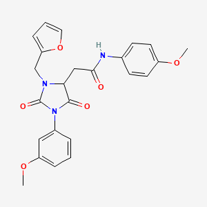 2-[3-(furan-2-ylmethyl)-1-(3-methoxyphenyl)-2,5-dioxoimidazolidin-4-yl]-N-(4-methoxyphenyl)acetamide