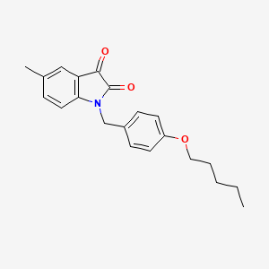 molecular formula C21H23NO3 B11422697 5-methyl-1-[4-(pentyloxy)benzyl]-1H-indole-2,3-dione 