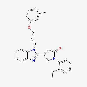 molecular formula C29H31N3O2 B11422708 1-(2-ethylphenyl)-4-{1-[3-(3-methylphenoxy)propyl]-1H-benzimidazol-2-yl}pyrrolidin-2-one 