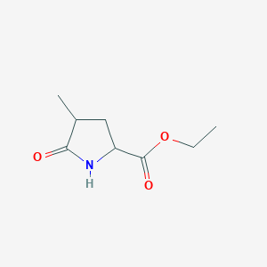 molecular formula C8H13NO3 B1142272 Ethyl 4-methyl-5-oxopyrrolidine-2-carboxylate CAS No. 118767-38-7