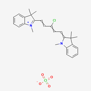 molecular formula C27H30Cl2N2O4 B1142273 2-[3-Chloro-5-(1,3,3-trimethylindol-1-ium-2-yl)penta-2,4-dienylidene]-1,3,3-trimethylindole;perchlorate CAS No. 112324-77-3