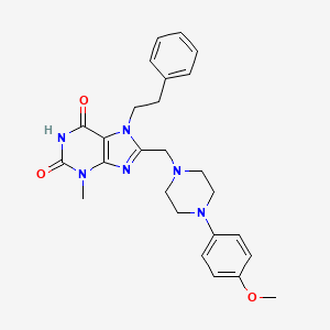 8-{[4-(4-methoxyphenyl)piperazin-1-yl]methyl}-3-methyl-7-(2-phenylethyl)-3,7-dihydro-1H-purine-2,6-dione