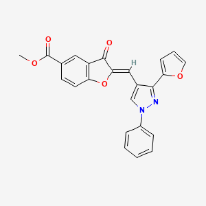 methyl (2Z)-2-{[3-(furan-2-yl)-1-phenyl-1H-pyrazol-4-yl]methylidene}-3-oxo-2,3-dihydro-1-benzofuran-5-carboxylate