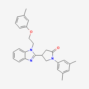 1-(3,5-dimethylphenyl)-4-{1-[2-(3-methylphenoxy)ethyl]-1H-benzimidazol-2-yl}pyrrolidin-2-one