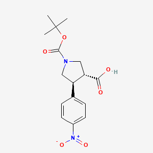 molecular formula C₁₆H₂₀N₂O₆ B1142281 (3R,4S)-1-(叔丁氧羰基)-4-(4-硝基苯基)吡咯烷-3-羧酸 CAS No. 959579-94-3