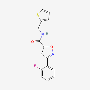 3-(2-fluorophenyl)-N-(thiophen-2-ylmethyl)-4,5-dihydro-1,2-oxazole-5-carboxamide