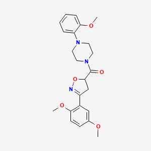 [3-(2,5-Dimethoxyphenyl)-4,5-dihydro-1,2-oxazol-5-yl][4-(2-methoxyphenyl)piperazin-1-yl]methanone