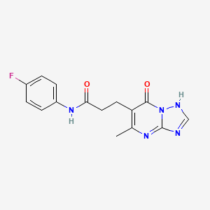 molecular formula C15H14FN5O2 B11422840 N-(4-fluorophenyl)-3-(7-hydroxy-5-methyl[1,2,4]triazolo[1,5-a]pyrimidin-6-yl)propanamide 