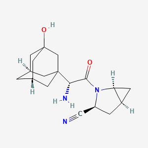 molecular formula C₁₈H₂₅N₃O₂ B1142285 (1S,3S,5S)-2-[(2R)-2-Amino-2-[(5S,7R)-3-hydroxy-1-adamantyl]acetyl]-2-azabicyclo[3.1.0]hexane-3-carbonitrile CAS No. 1564265-93-5