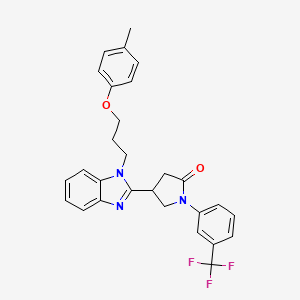 4-{1-[3-(4-methylphenoxy)propyl]-1H-benzimidazol-2-yl}-1-[3-(trifluoromethyl)phenyl]pyrrolidin-2-one