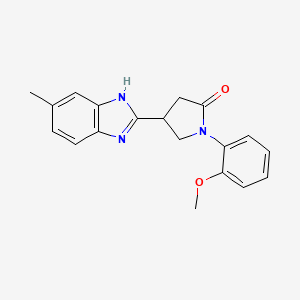 molecular formula C19H19N3O2 B11422879 1-(2-methoxyphenyl)-4-(5-methyl-1H-benzimidazol-2-yl)pyrrolidin-2-one 