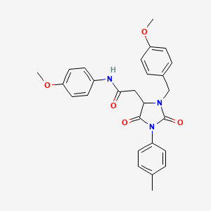 2-[3-(4-methoxybenzyl)-1-(4-methylphenyl)-2,5-dioxoimidazolidin-4-yl]-N-(4-methoxyphenyl)acetamide