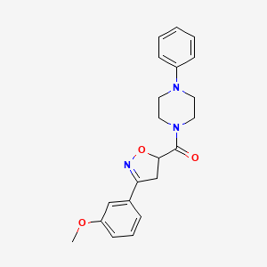 [3-(3-Methoxyphenyl)-4,5-dihydro-1,2-oxazol-5-yl](4-phenylpiperazin-1-yl)methanone