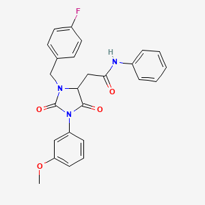 2-[3-(4-fluorobenzyl)-1-(3-methoxyphenyl)-2,5-dioxoimidazolidin-4-yl]-N-phenylacetamide