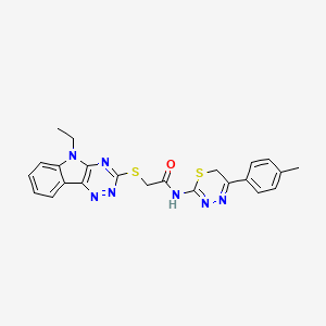 2-({5-Ethyl-5H-[1,2,4]triazino[5,6-B]indol-3-YL}sulfanyl)-N-[5-(4-methylphenyl)-6H-1,3,4-thiadiazin-2-YL]acetamide