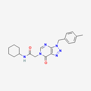 molecular formula C20H24N6O2 B11422908 N-cyclohexyl-2-(3-(4-methylbenzyl)-7-oxo-3H-[1,2,3]triazolo[4,5-d]pyrimidin-6(7H)-yl)acetamide 