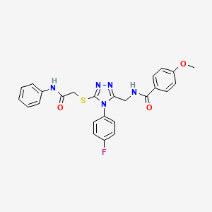 N-{[4-(4-Fluorophenyl)-5-{[(phenylcarbamoyl)methyl]sulfanyl}-4H-1,2,4-triazol-3-YL]methyl}-4-methoxybenzamide