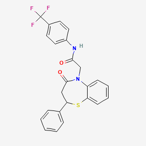 2-(4-oxo-2-phenyl-3,4-dihydrobenzo[b][1,4]thiazepin-5(2H)-yl)-N-(4-(trifluoromethyl)phenyl)acetamide