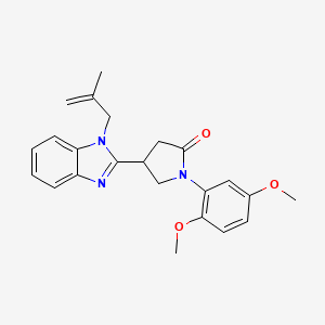 molecular formula C23H25N3O3 B11422935 1-(2,5-dimethoxyphenyl)-4-(1-(2-methylallyl)-1H-benzo[d]imidazol-2-yl)pyrrolidin-2-one 