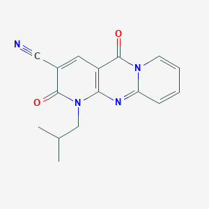 7-(2-methylpropyl)-2,6-dioxo-1,7,9-triazatricyclo[8.4.0.03,8]tetradeca-3(8),4,9,11,13-pentaene-5-carbonitrile