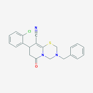 molecular formula C21H18ClN3OS B11422953 3-benzyl-8-(2-chlorophenyl)-6-oxo-3,4,7,8-tetrahydro-2H,6H-pyrido[2,1-b][1,3,5]thiadiazine-9-carbonitrile 