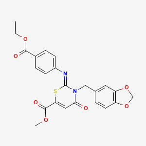 methyl (2Z)-3-(1,3-benzodioxol-5-ylmethyl)-2-{[4-(ethoxycarbonyl)phenyl]imino}-4-oxo-3,4-dihydro-2H-1,3-thiazine-6-carboxylate