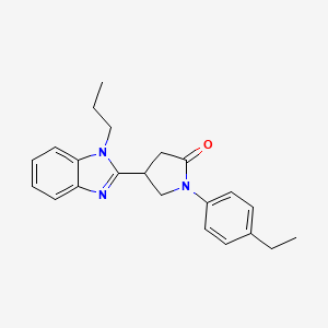 molecular formula C22H25N3O B11422959 1-(4-ethylphenyl)-4-(1-propyl-1H-benzimidazol-2-yl)pyrrolidin-2-one 