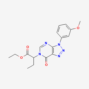 molecular formula C17H19N5O4 B11422987 Ethyl 2-[3-(3-methoxyphenyl)-7-oxo-3H,6H,7H-[1,2,3]triazolo[4,5-D]pyrimidin-6-YL]butanoate 