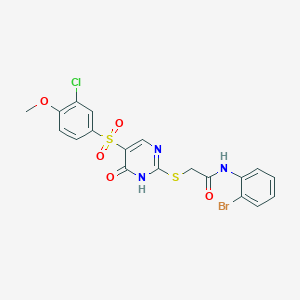 N-(2-bromophenyl)-2-((5-((3-chloro-4-methoxyphenyl)sulfonyl)-6-oxo-1,6-dihydropyrimidin-2-yl)thio)acetamide