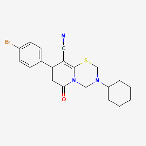 8-(4-bromophenyl)-3-cyclohexyl-6-oxo-3,4,7,8-tetrahydro-2H,6H-pyrido[2,1-b][1,3,5]thiadiazine-9-carbonitrile