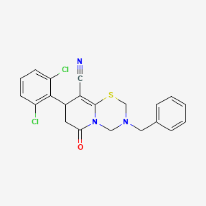 3-benzyl-8-(2,6-dichlorophenyl)-6-oxo-3,4,7,8-tetrahydro-2H,6H-pyrido[2,1-b][1,3,5]thiadiazine-9-carbonitrile