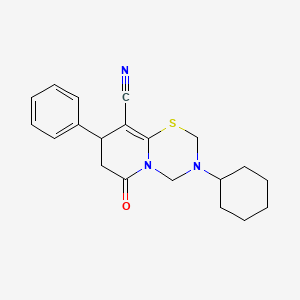 3-cyclohexyl-6-oxo-8-phenyl-3,4,7,8-tetrahydro-2H,6H-pyrido[2,1-b][1,3,5]thiadiazine-9-carbonitrile