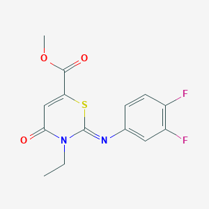 molecular formula C14H12F2N2O3S B11423025 methyl (2Z)-2-[(3,4-difluorophenyl)imino]-3-ethyl-4-oxo-3,4-dihydro-2H-1,3-thiazine-6-carboxylate 