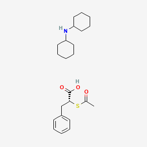 molecular formula C23H35NO3S B1142304 (2R)-2-acetylsulfanyl-3-phenylpropanoic acid;N-cyclohexylcyclohexanamine CAS No. 124735-40-6