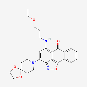 molecular formula C26H29N3O5 B11423074 3-(1,4-dioxa-8-azaspiro[4.5]dec-8-yl)-5-[(3-ethoxypropyl)amino]-6H-anthra[1,9-cd]isoxazol-6-one CAS No. 931719-55-0