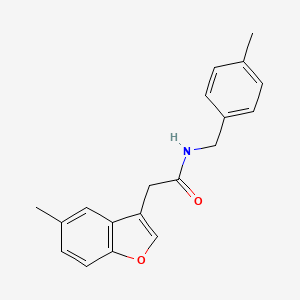 molecular formula C19H19NO2 B11423079 2-(5-methyl-1-benzofuran-3-yl)-N-(4-methylbenzyl)acetamide 