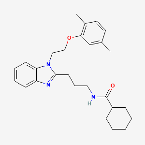 N-(3-{1-[2-(2,5-dimethylphenoxy)ethyl]-1H-benzimidazol-2-yl}propyl)cyclohexanecarboxamide