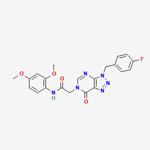 molecular formula C21H19FN6O4 B11423109 N-(2,4-dimethoxyphenyl)-2-(3-(4-fluorobenzyl)-7-oxo-3H-[1,2,3]triazolo[4,5-d]pyrimidin-6(7H)-yl)acetamide 