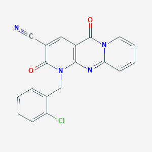 7-[(2-chlorophenyl)methyl]-2,6-dioxo-1,7,9-triazatricyclo[8.4.0.03,8]tetradeca-3(8),4,9,11,13-pentaene-5-carbonitrile