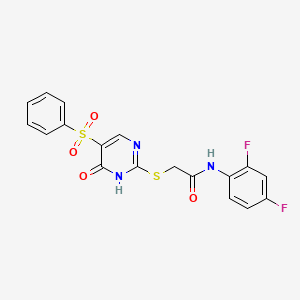 2-{[5-(benzenesulfonyl)-6-oxo-1,6-dihydropyrimidin-2-yl]sulfanyl}-N-(2,4-difluorophenyl)acetamide