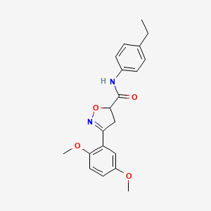 molecular formula C20H22N2O4 B11423137 3-(2,5-dimethoxyphenyl)-N-(4-ethylphenyl)-4,5-dihydro-1,2-oxazole-5-carboxamide 