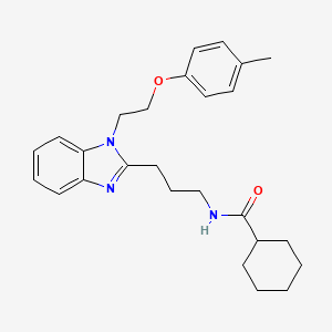 molecular formula C26H33N3O2 B11423144 N-(3-{1-[2-(4-methylphenoxy)ethyl]-1H-benzimidazol-2-yl}propyl)cyclohexanecarboxamide 