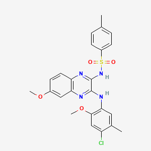 N-{3-[(4-chloro-2-methoxy-5-methylphenyl)amino]-6-methoxyquinoxalin-2-yl}-4-methylbenzenesulfonamide